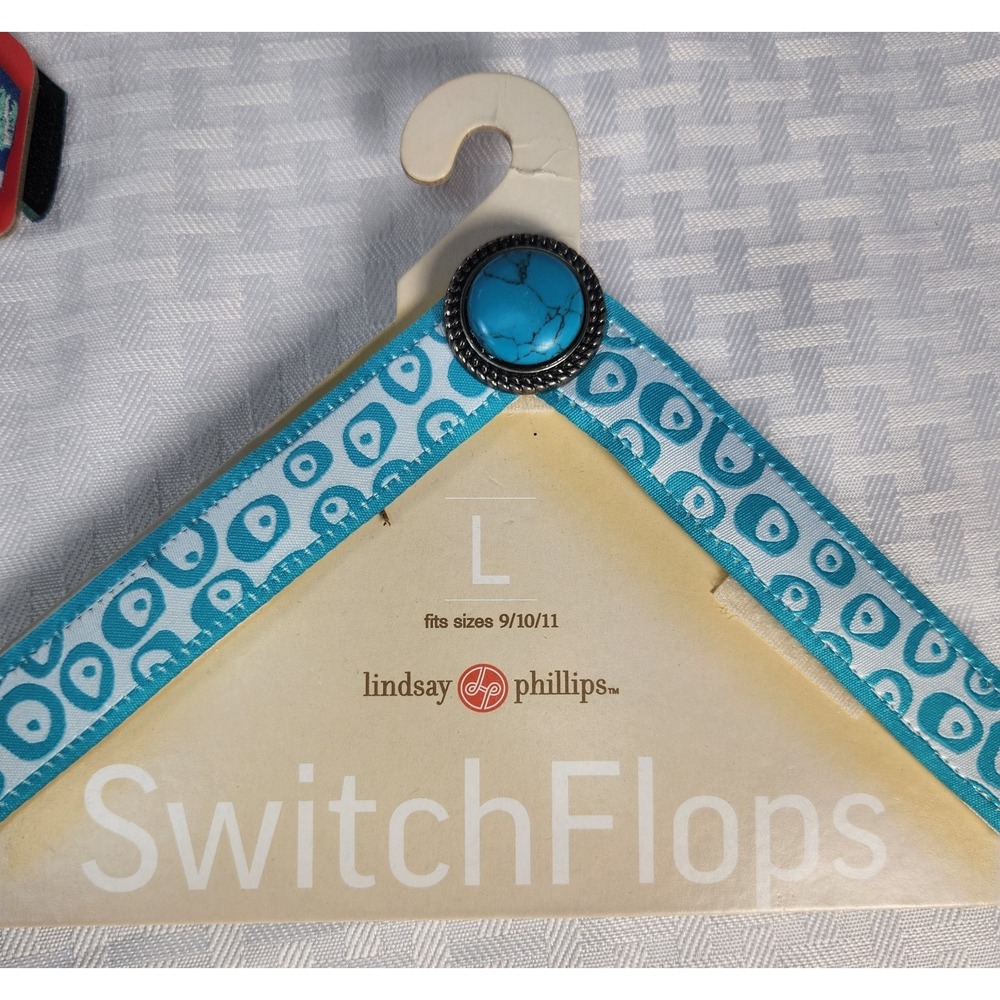 Women's Lindsay Phillips Switch Flops Navy Size 9 with 5 Switch Accessories - Picture 6 of 9